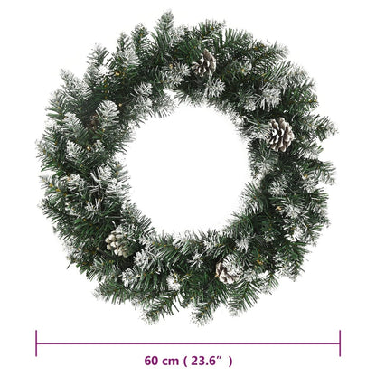 Vidaxl Corona De Navidad Con Luces Led Pvc Verde 60 Cm_2