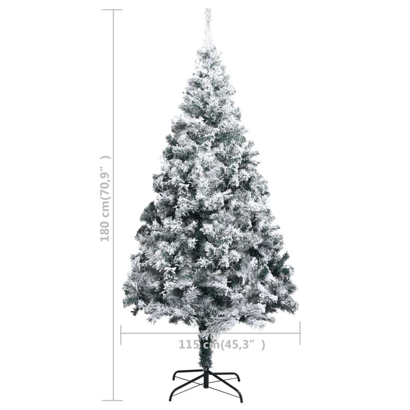 Vidaxl Árbol De Navidad Artificial Verde Con Nieve 180 Cm_5