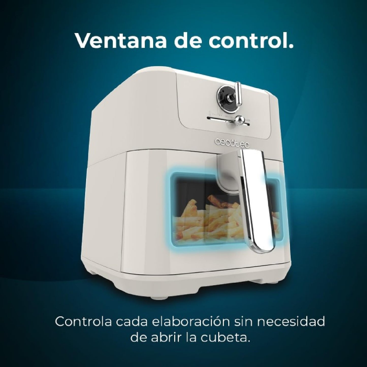 Freidora De Aire Sin Aceite De 5 L Con Ventana Air Fryer Cecofry Antique 5000 Window. 1500 W, Digital, Área De Cocinado De 5 L Y Tecnología Perfectc_3