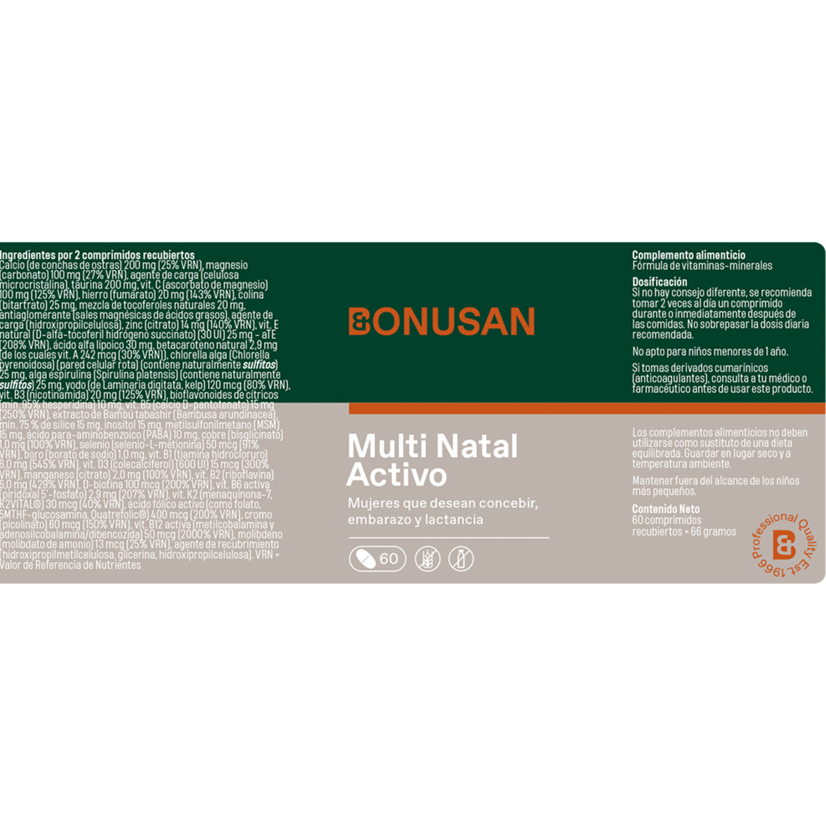 Multi Natal Activo Bonusan 60 Tabletas