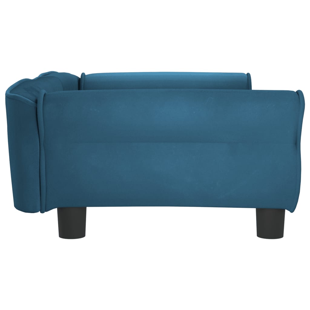 Cama Para Perros De Terciopelo Azul 95x55x30 Cm / Vetonek_0