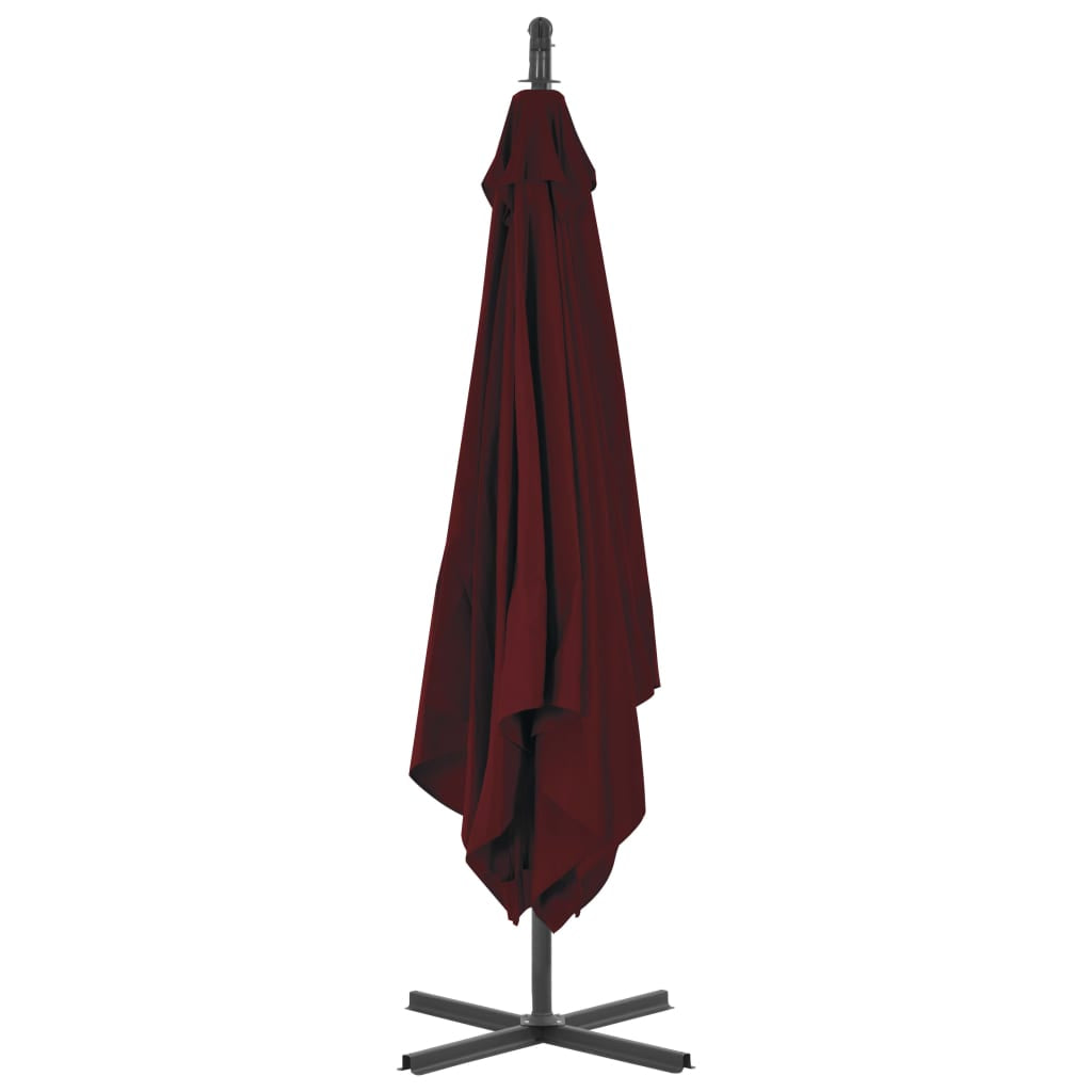 Vidaxl Sombrilla Jardín Voladiza Palo De Acero Vino Tinto 250x250 Cm_3