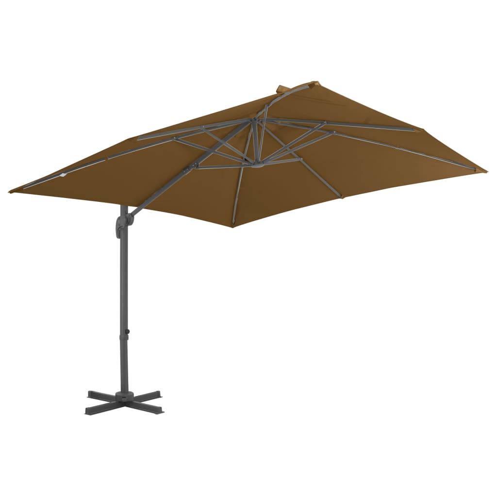 Vidaxl Sombrilla Jardín Voladiza Con Palo De Aluminio Taupe 300x300 Cm_1
