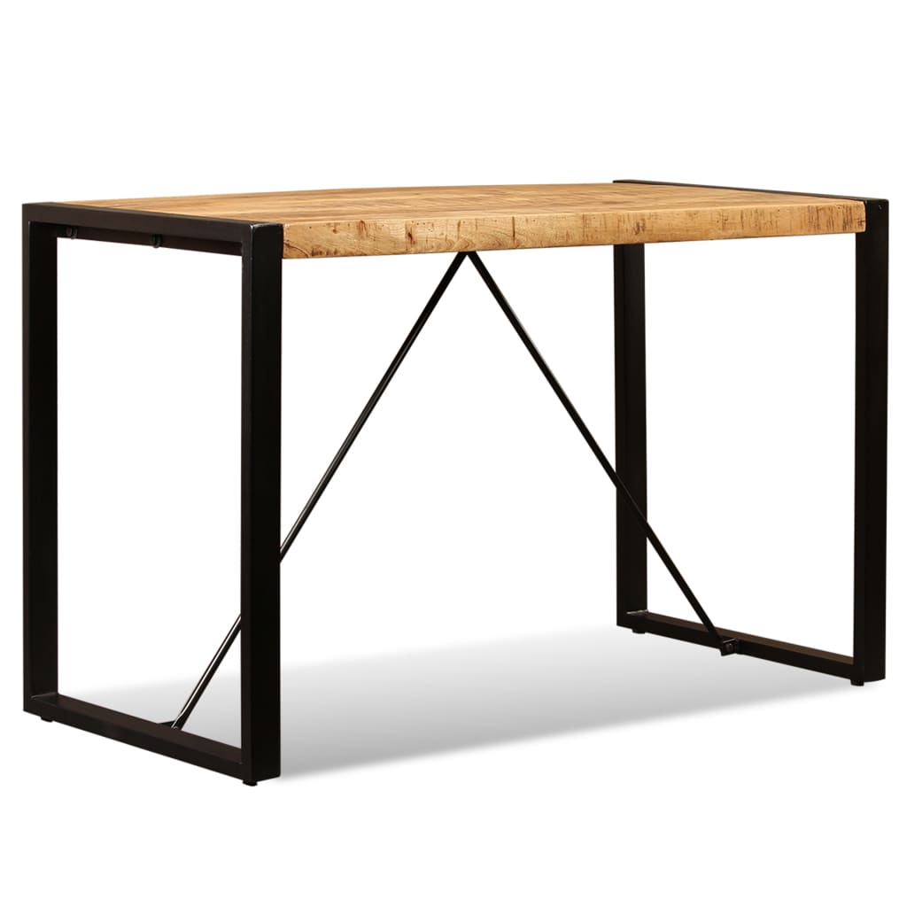 Mesa De Comedor De Madera Maciza De Mango Rugosa 120 Cm_0