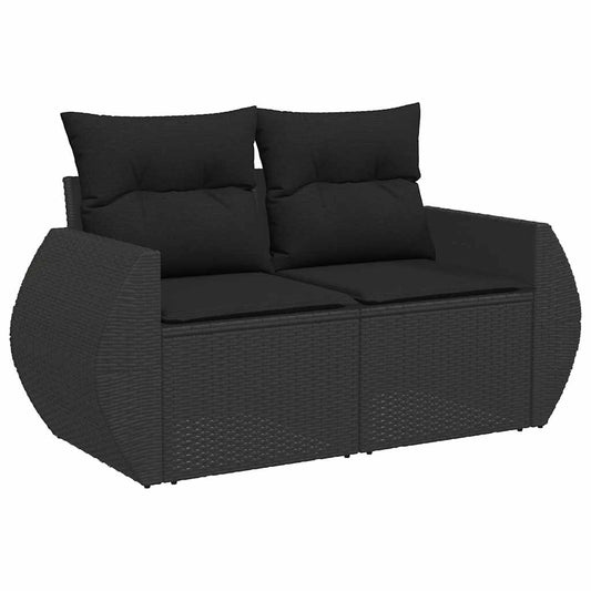 Set De Sofás De Jardín Y Cojines 8 Piezas Ratán Sintético Negro / Vetonek_0