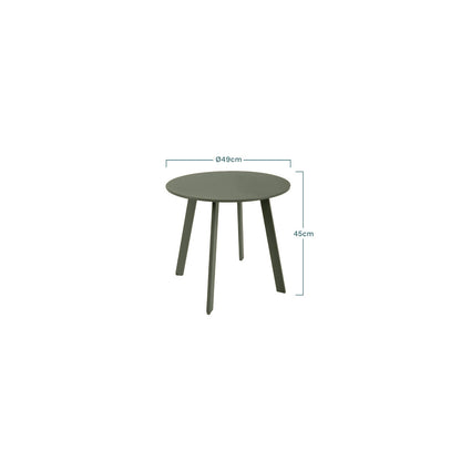 Mesa Auxiliar, Mesa De Jardín Redonda Caqui Acero Epoxi 49x45cm- Muebles De Jardín_3
