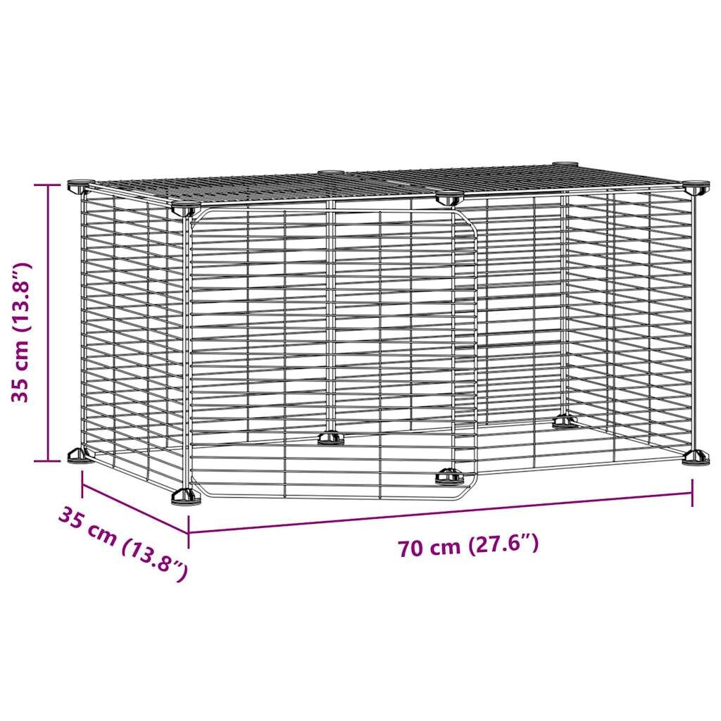 Vidaxl Jaula Para Mascotas De 8 Paneles Con Puerta Acero Negro 35x35cm_2