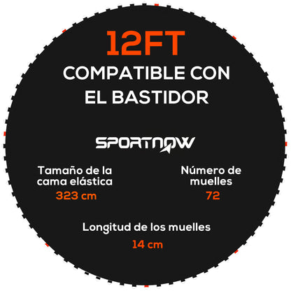Sportnow Tapete De Repuesto Para Trampolín De 12 Pies Ø323 Cm Negro_0