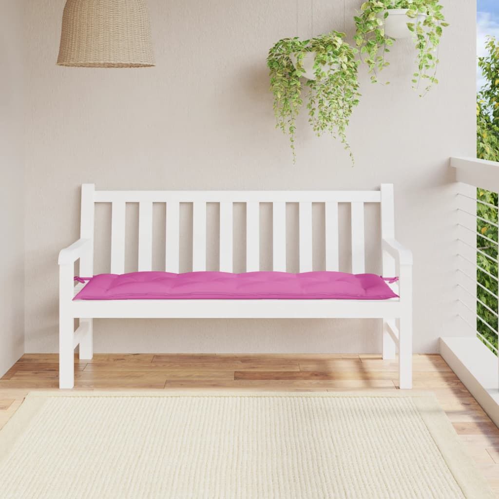 Vidaxl Cojín De Banco De Jardín Tela Oxford Rosa 150x50x7 Cm_1