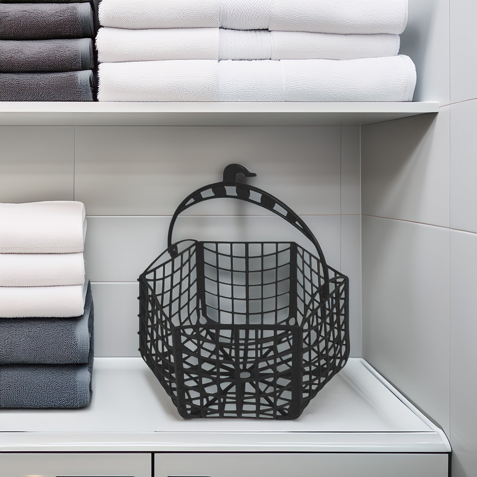 Cesto Para Pinzas De Ropa Well Home En Plástico Negro_2