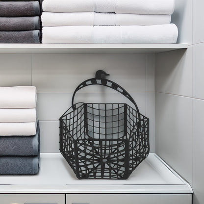 Cesto Para Pinzas De Ropa Well Home En Plástico Negro_2