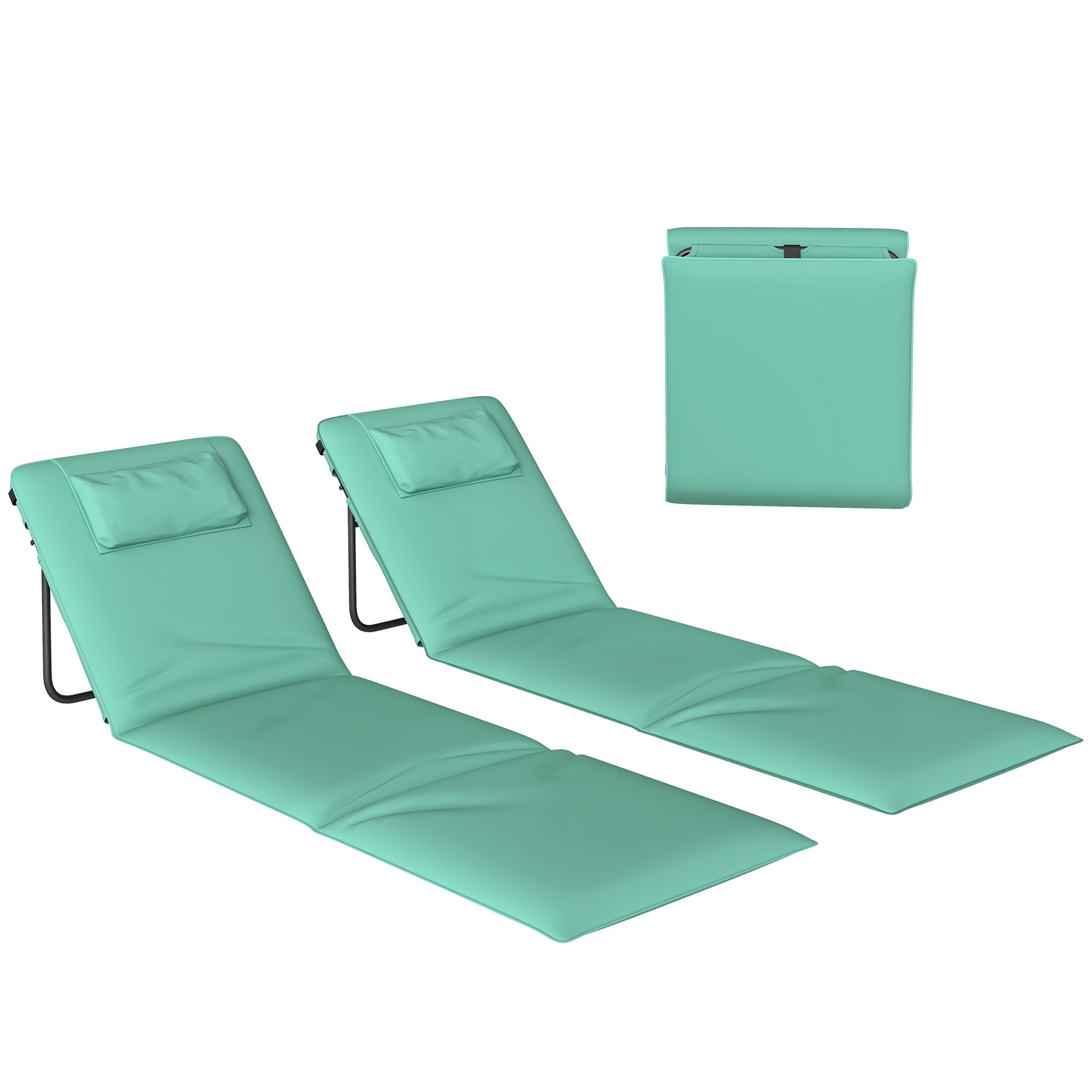 Outsunny Conjunto De 2 Esterillas De Playa Plegable_0
