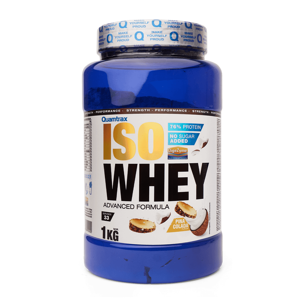 Isowhey - 1kg - Piña Colada - Proteína De Aislado De Suero Isolate - Quamtrax_0