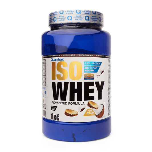 Isowhey - 1kg - Piña Colada - Proteína De Aislado De Suero Isolate - Quamtrax_0