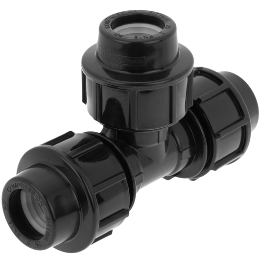 Pack De 5 Unidades Conexión T De Polietileno 25 Mm X 3/4“ Para Sistema De Riego_0