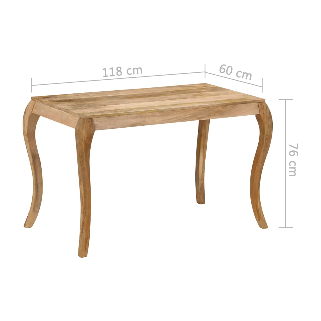 Mesa De Comedor De Madera Maciza De Mango 118x60x76 Cm_4