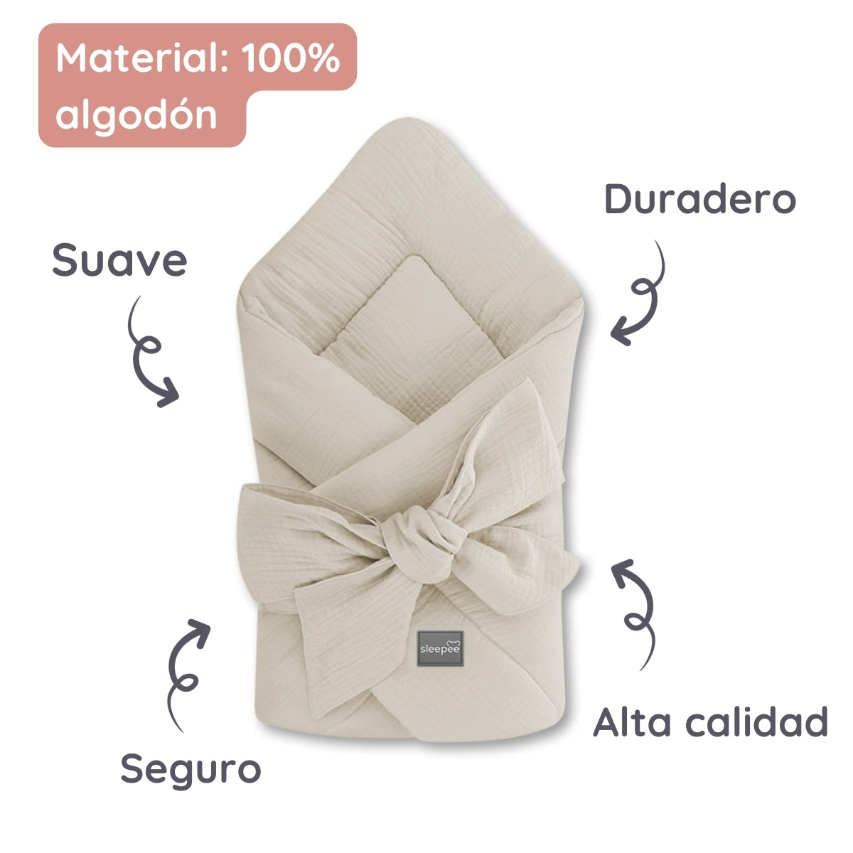 Saco Capazo Bebé Muselina Premium Sand