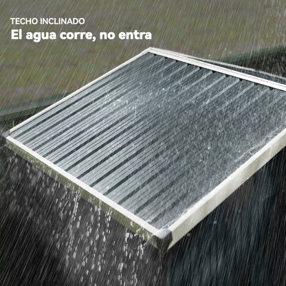 Outsunny Caseta De Jardín Exterior 1,1 M² 136x87x176 Cm Puerta Corredera Gris_5