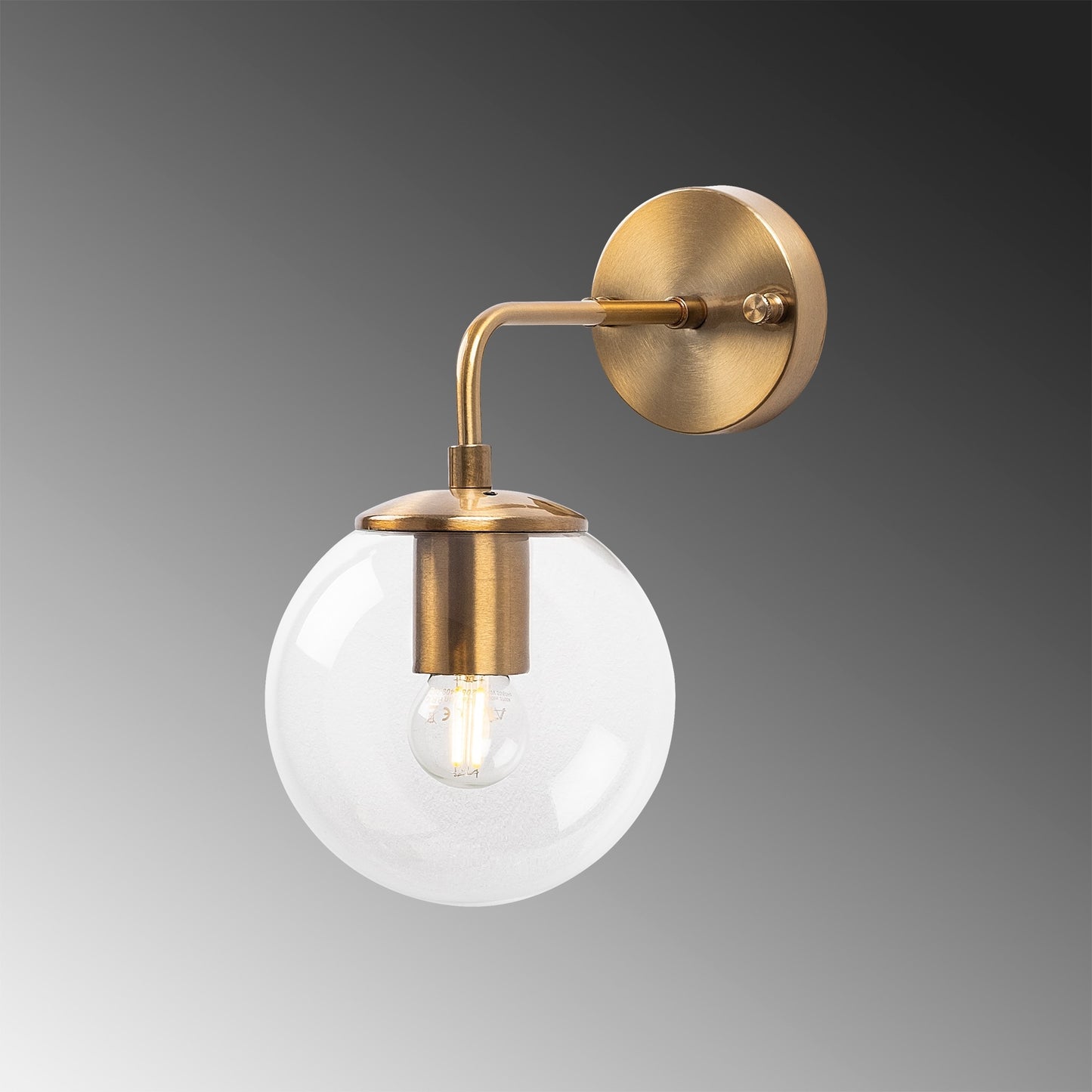 Aplique De Pared Pantalla Transparente, Metal , Vintage, 15x27x25, Casquillo E14 Max 40 W_2