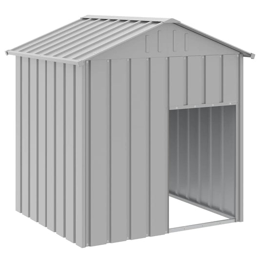 Caseta Perros Tejado Acero Galvanizado Gris Claro 117x103x123cm_0