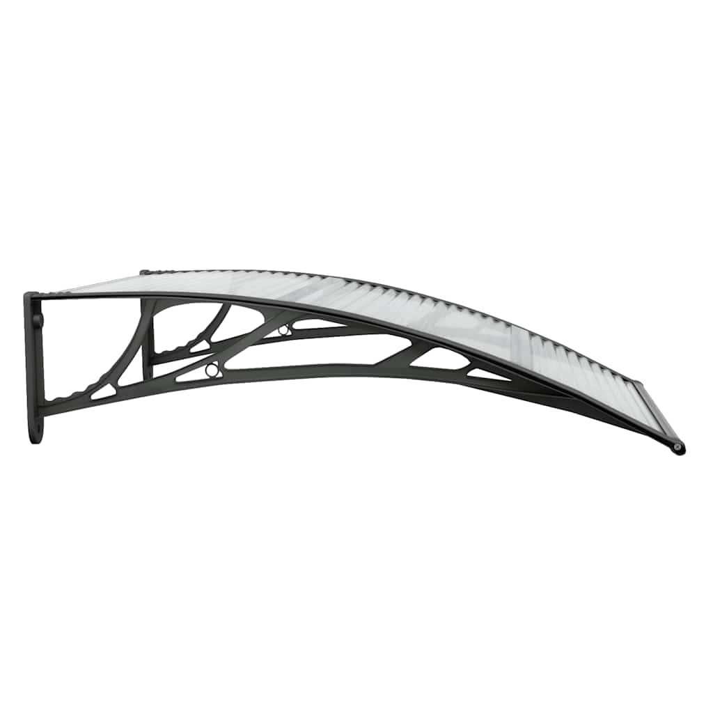 Marquesina Puerta Policarbonato Negro Y Transparente 100x75 Cm_4