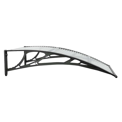 Marquesina Puerta Policarbonato Negro Y Transparente 100x75 Cm_4