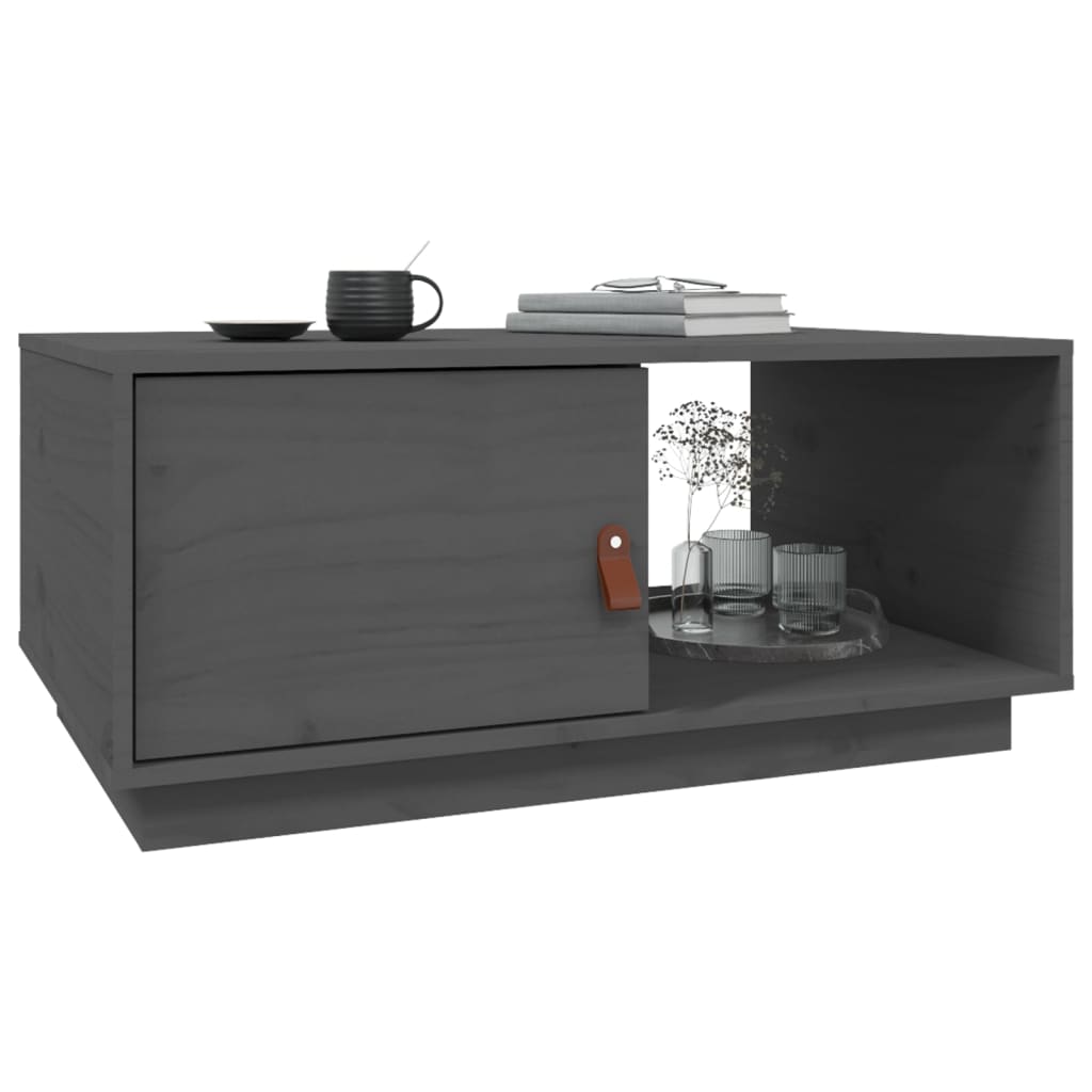 Mesa De Centro De Madera Maciza De Pino Gris 80x50x35,5 Cm_2