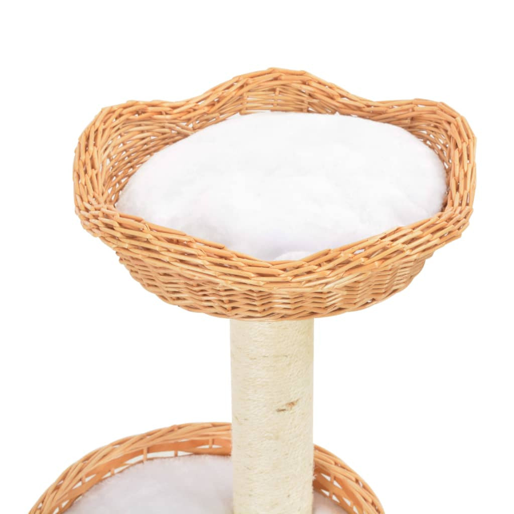 Vidaxl Rascador Para Gatos Con Poste De Sisal Madera Natural De Sauce_3