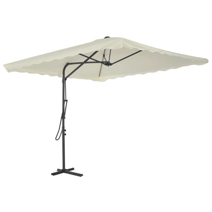 Sombrilla De Jardín Con Palo De Acero Arena 250x250 Cm_0