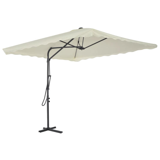 Sombrilla De Jardín Con Palo De Acero Arena 250x250 Cm_0