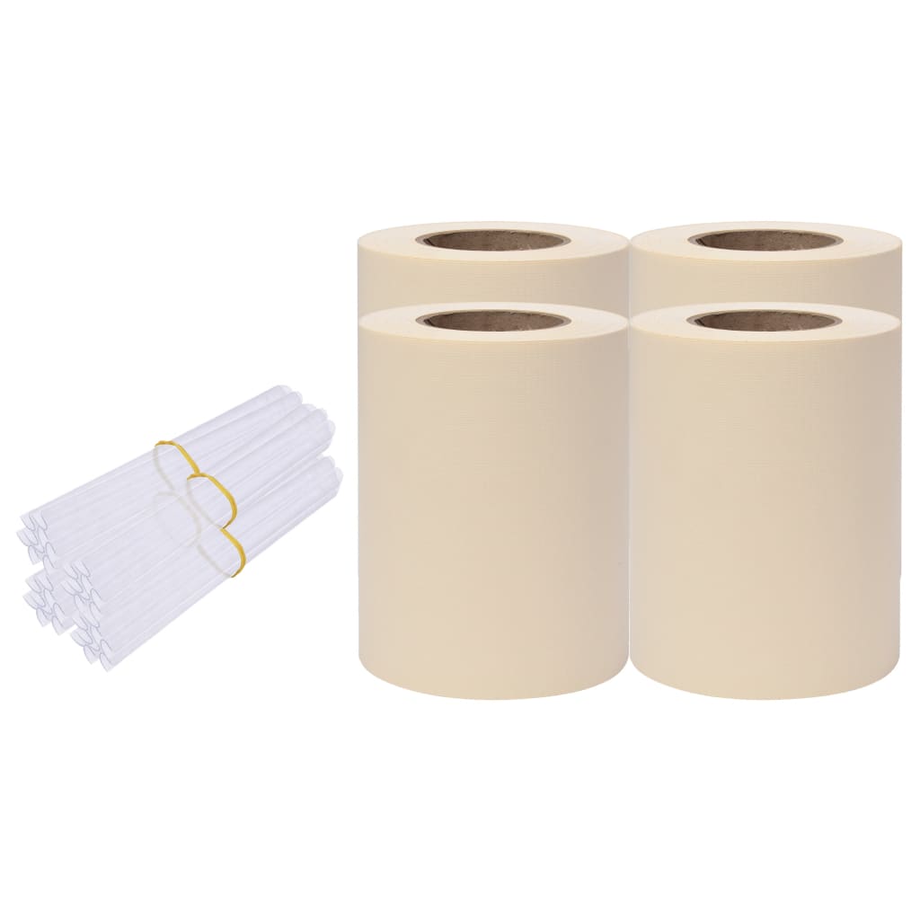 Paneles De Privacidad 4 Uds Pvc Crema 35x0,19 M / Vetonek_2
