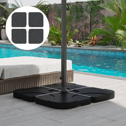 Outsunny Base De Sombrilla O Pie Para Parasol Tipo Soporte De 4 Piezas De Plástico 100x100x7_1