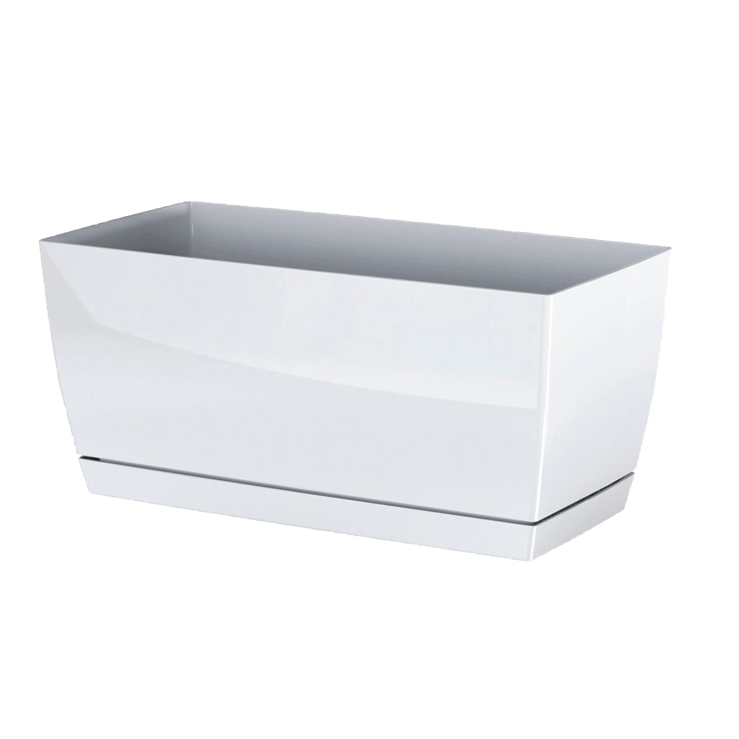 2x Jardinera De Plastico Coubi Case P En Color Blanco 24 (largo) X 12 (ancho) X 11 (altura) Cm_2
