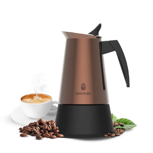 Cecotec Cafetera Italiana Piccolina 200 Bronze. 100ml, 2 Tazas De Café, Acero Inoxidable, Apta Todas Superficies, Filtro_0