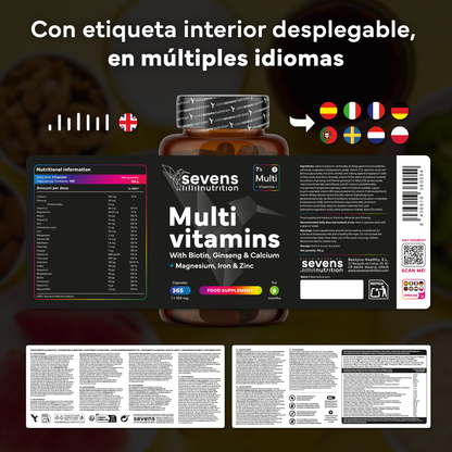 Multivitaminas Con Magnesio Y Ginseng + Omega 3 2000mg Omegatex®. Sevens Nutrition. Energía, Corazón Y Cerebro_5
