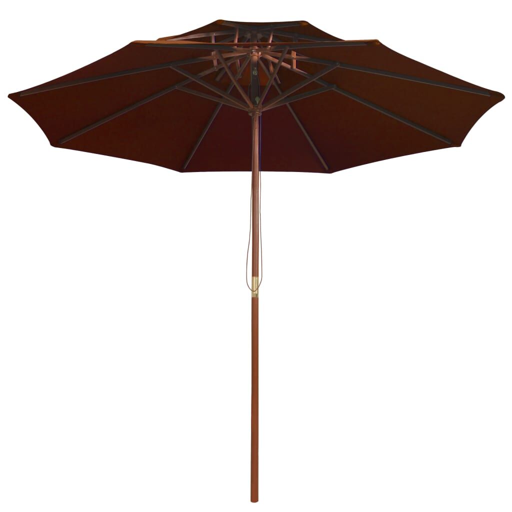 Vidaxl Sombrilla De Dos Niveles Palo De Madera Terracota 270 Cm_1