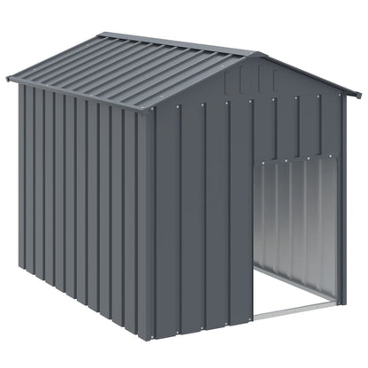 Vidaxl Caseta Perros Con Tejado Acero Galvanizado Gris 117x153x123 Cm_0