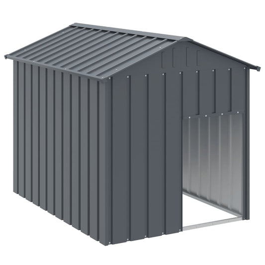 Vidaxl Caseta Perros Con Tejado Acero Galvanizado Gris 117x153x123 Cm_0
