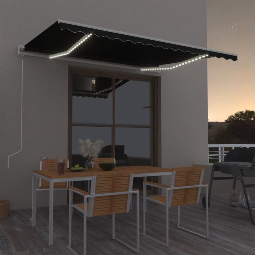 Toldo Automático Con Led Sensor De Viento Antracita 400x300 Cm_1
