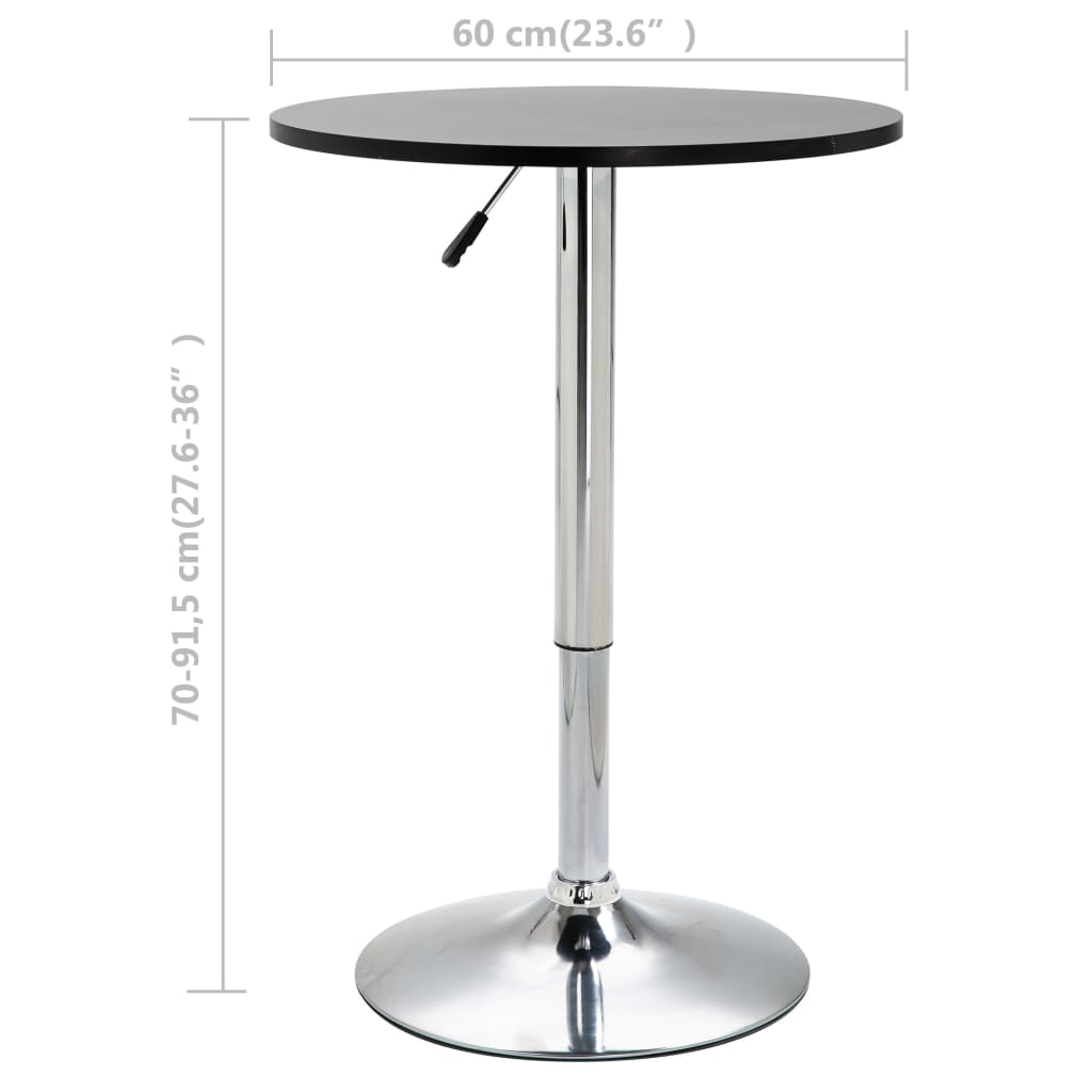 Mesa Alta De Cocina Mdf Negro Ø60 Cm_3