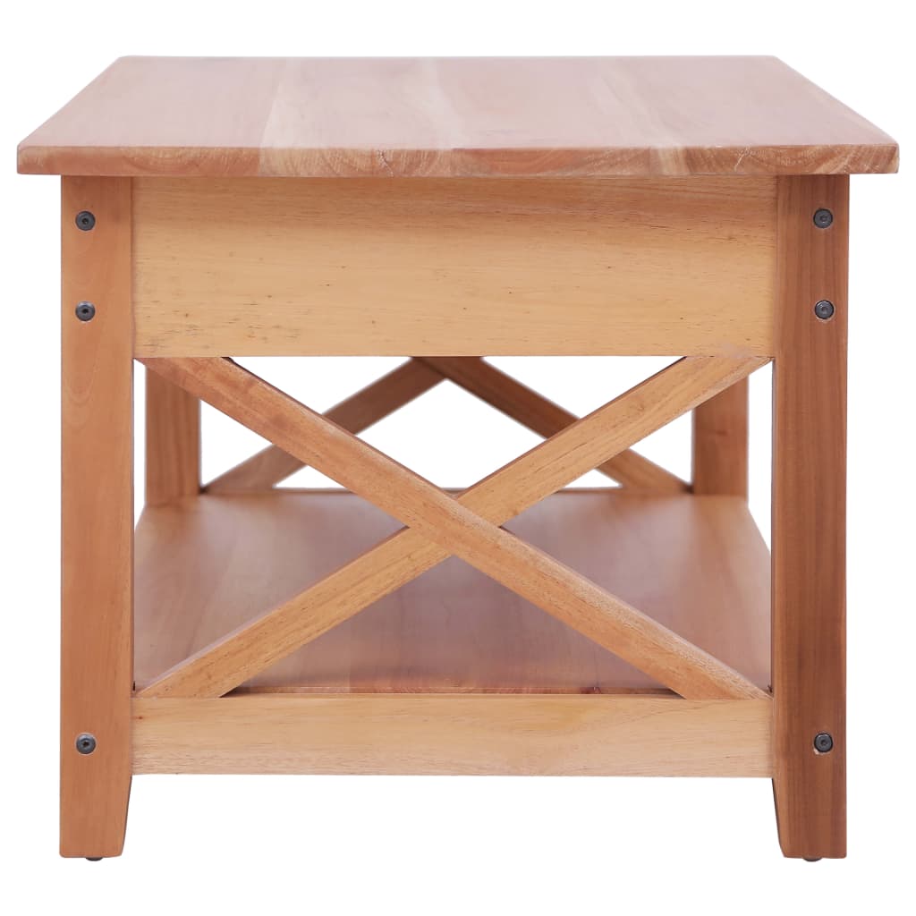 Mesa De Centro De Madera Maciza De Caoba 100x55x46 Cm_3