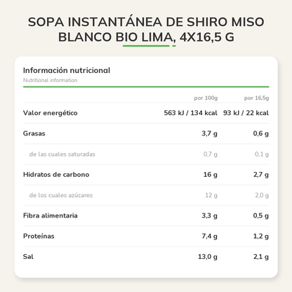 Información nutricional