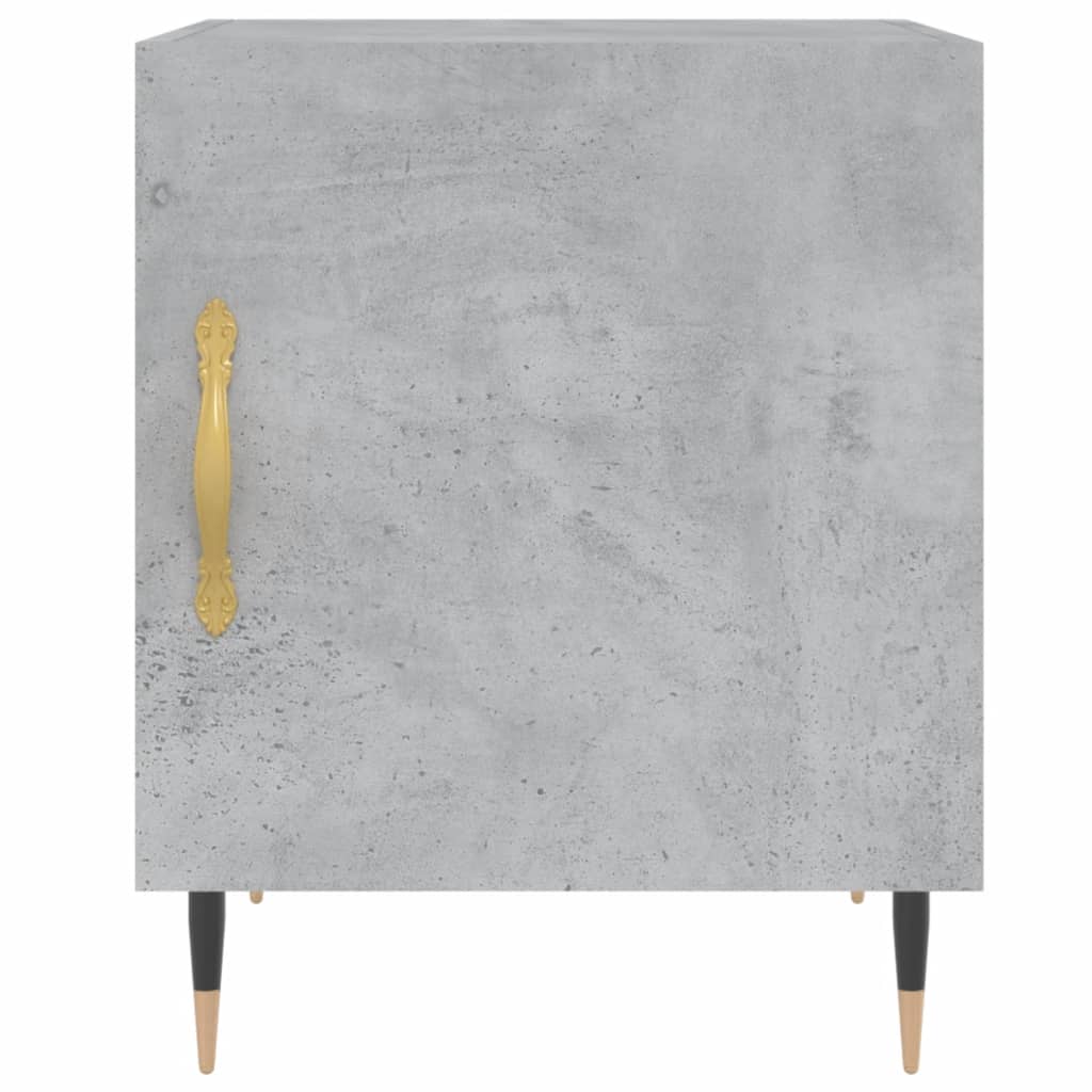 Mesita De Noche Madera De Ingeniería Gris Hormigón 40x40x50 Cm_2