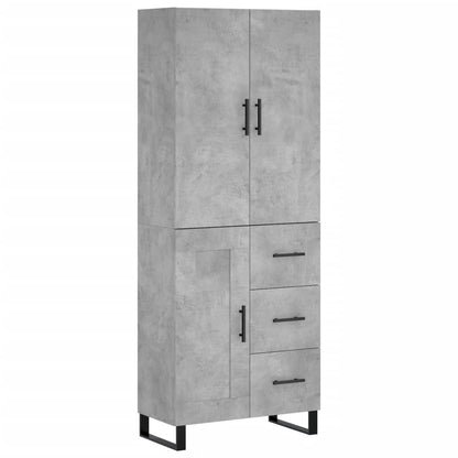 Aparador Alto Madera Contrachapada Gris Hormigón 69,5x34x180 Cm_1