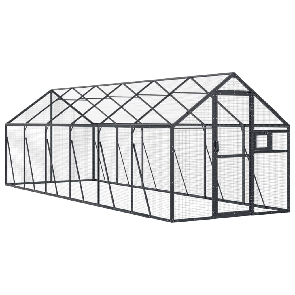 Vidaxl Pajarera De Aluminio Gris Antracita 1,79x6x1,85 M_0