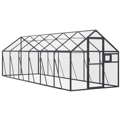 Vidaxl Pajarera De Aluminio Gris Antracita 1,79x6x1,85 M_0
