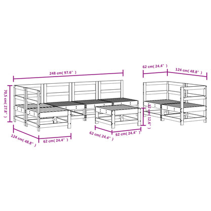 Vidaxl Juego Muebles De Jardín 8 Pzas Madera Maciza Pino Marrón Miel_2