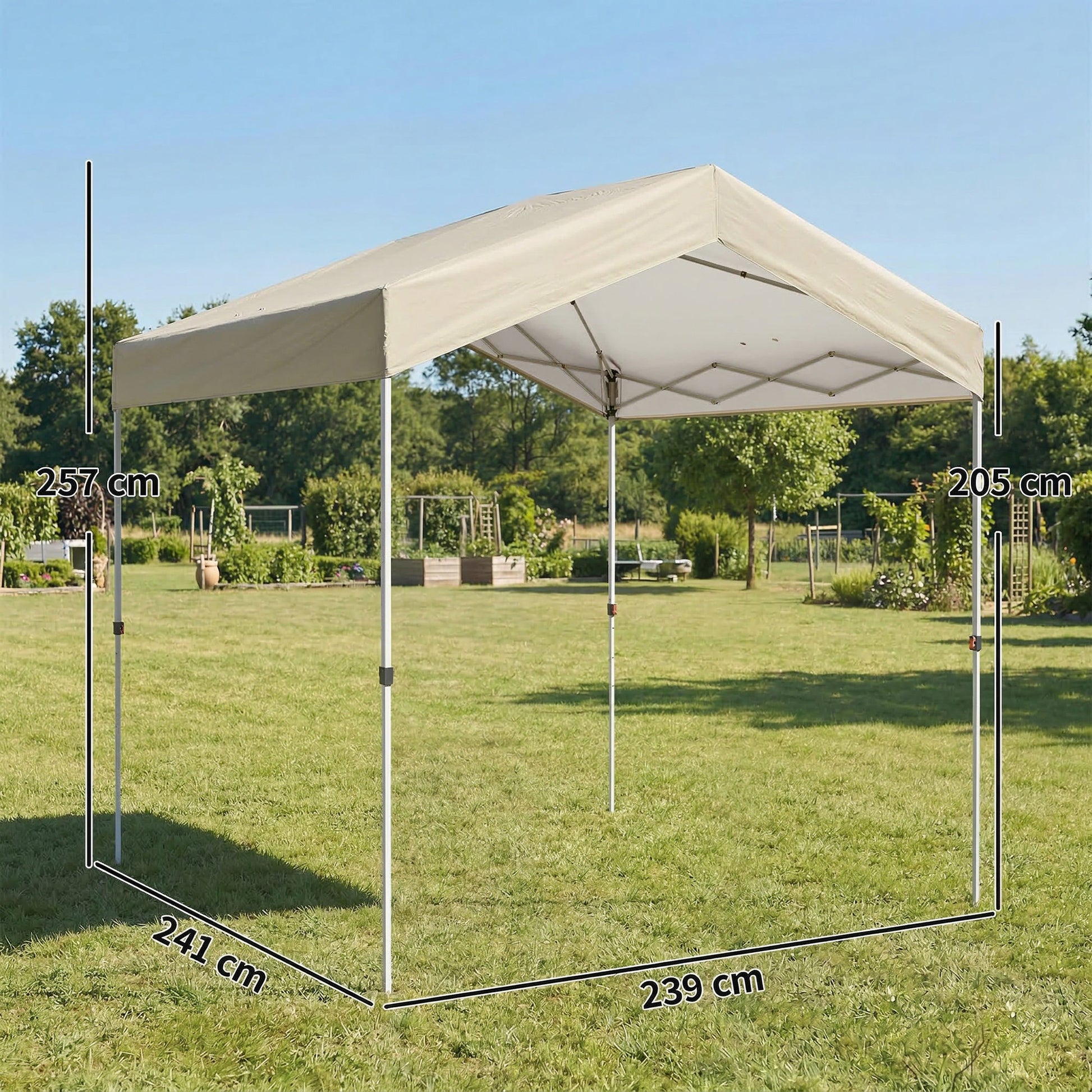 Outsunny Carpa Plegable 2,4x2,4 M Pop-up Upf50+ Bloqueo Central Altura Ajustable_2