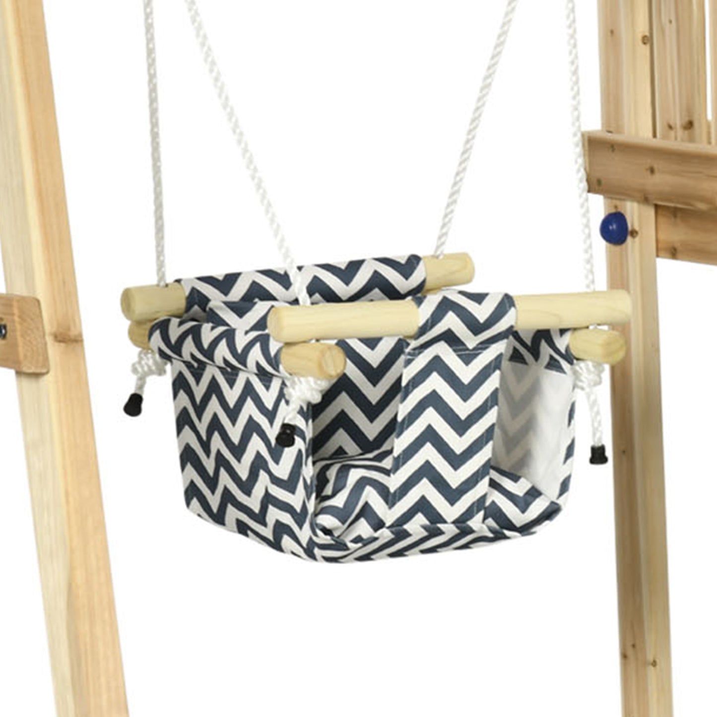 Aiyaplay Columpio Y Tobogán Infantil Exterior De Madera Con Volante Telescopio_3