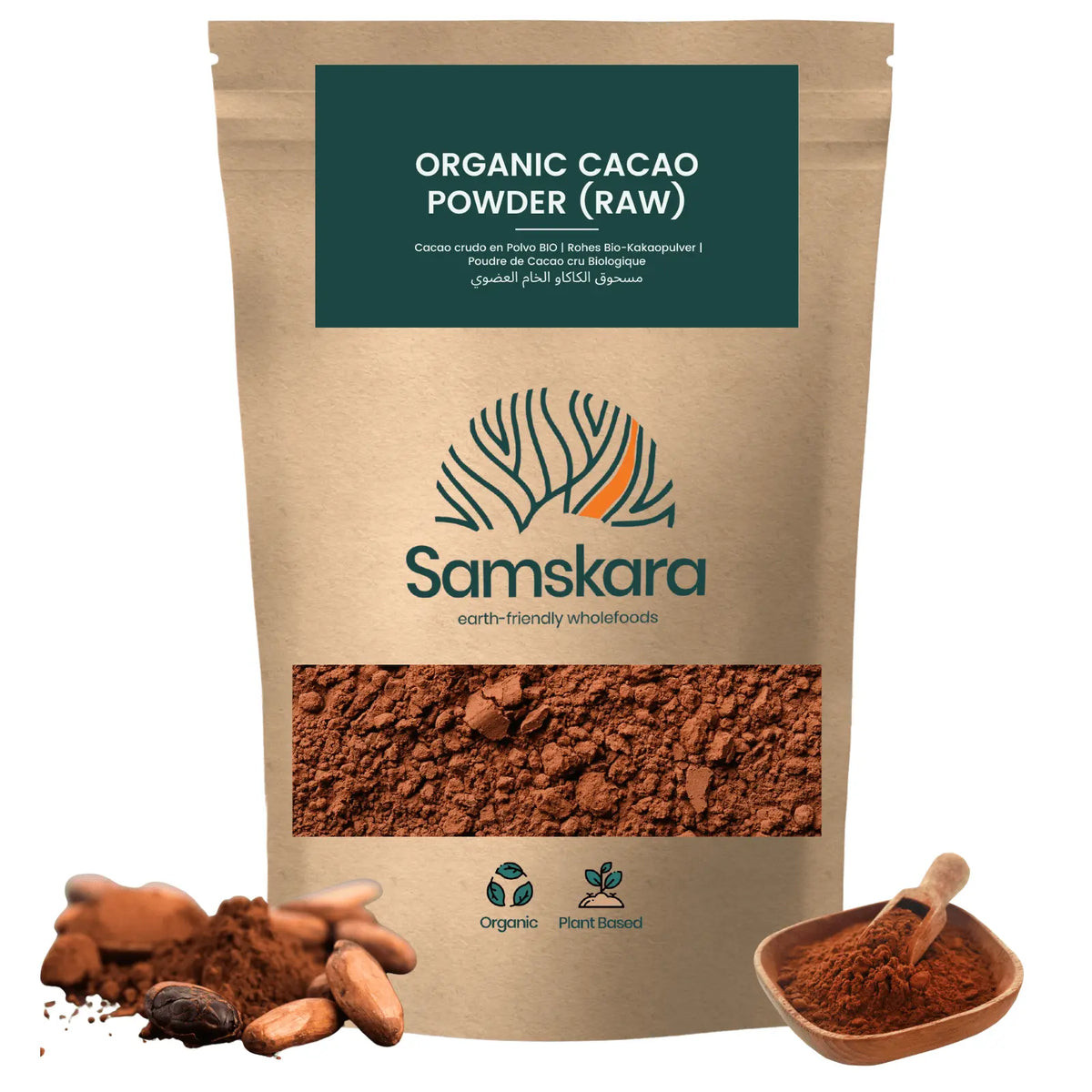 Samskara Cacao Crudo (raw) Ecológico En Polvo, Natural Sin Alcalinizar, Origen Perú, Sabor Intenso Y Afrutado | 1 kg_0